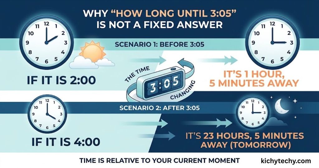 Why "How Long Until 3:05" Doesn t Have One Fixed Answer