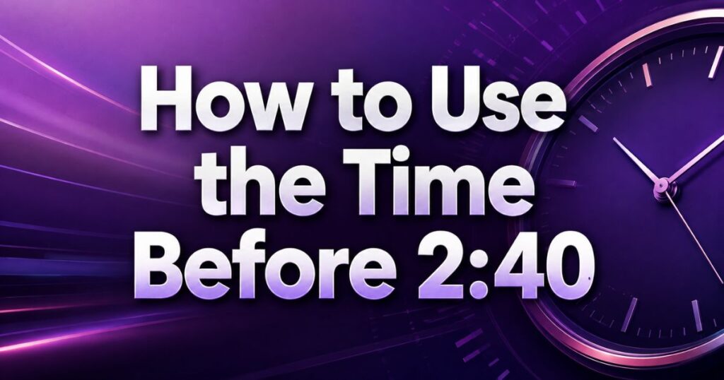 How to Use the Time Before 240