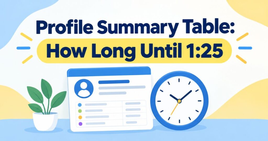 Profile Summary Table How Long Until 125
