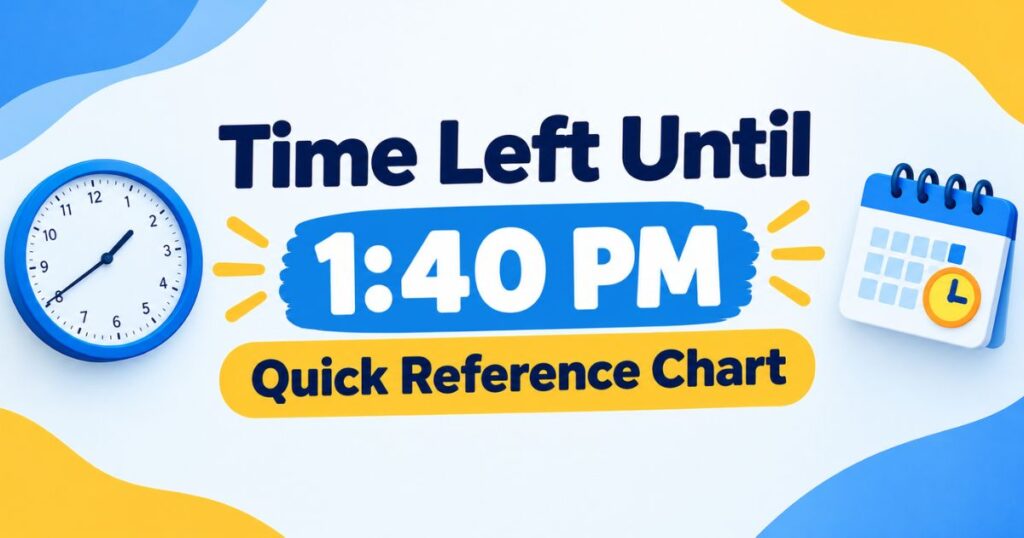 Time Left Until 140 PM Quick Reference Chart